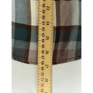 Altar'd State‎ Plaid Button Down Women Medium Brown Blue Plaid Flannel Style thumbnail 8