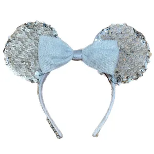 Disney Y2K Silver Sequin Minnie Ears thumbnail 1