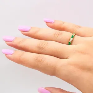 Gold Snake Scale Ring Green thumbnail 4