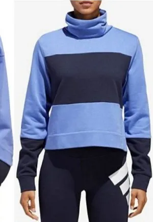 Adidas Sport 2 Street Blue Mock Neck Pullover‎ Sweatshirt S thumbnail 1