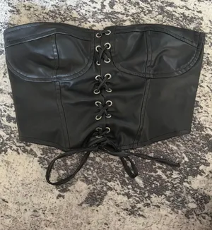Zara leather tube top thumbnail 1