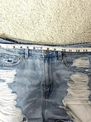American Eagle Outfitters Mom Shorts Distressed High-Rise Denim Shorts thumbnail 3