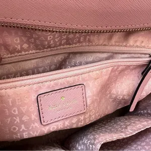 Kate Spade Hadlee Laurel Way Dusty Peony Pink Leather Handbag Purse Satchel thumbnail 13