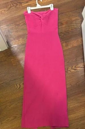 Elegant Pink Strapless Dress thumbnail 1