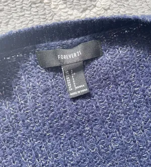 Forever 21 Blue Wrap Crossover Knit Jumper Sweater thumbnail 9