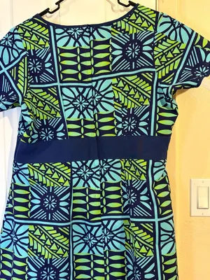 Polynesian Puletasi Blue Green for Women. Measurements in description thumbnail 12