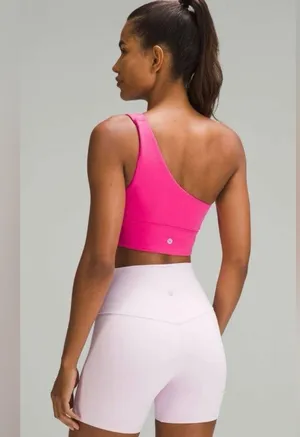 NWT Lululemon Align Asymmetrical Sports Bra Sonic Pink Color Size 12 A/B thumbnail 5