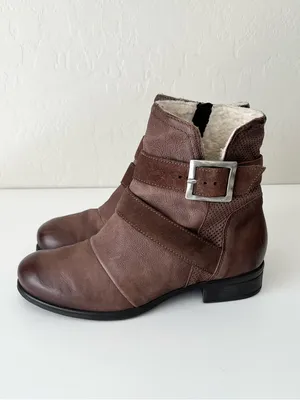 Miz Mooz Sabel Leather wool lined Ankle Boots Espresso 37 US7 thumbnail 4