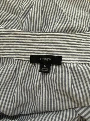 J. Crew Navy and White Striped Ruffle-Hem Camisole thumbnail 4