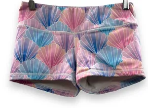 Fleo Pink, Blue & Purple Mermaid Shell Print Low Rise Activewear‎ Shorts Sz S thumbnail 1