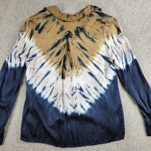 Young Fabulous & Broke Womens Susan Shirt Medium Blue T an Tie Dye Button Down thumbnail 12