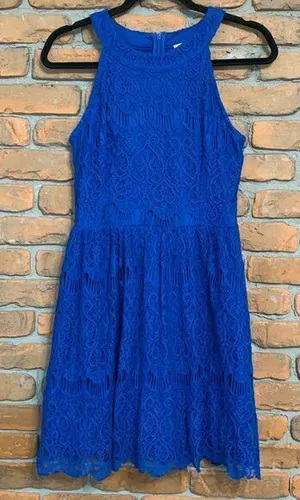 Altar'd State‎ Women's Crochet Lace High Neck Sleeveless Mini Sheath Dress - S thumbnail 1