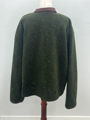 Cabelas Womens Green Moose Pine Tree Applique Cabin Core Sherpa Fleece Jacket XL thumbnail 5