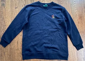 LAUREN RALPH LAUREN CLASSIC NAVY BLUE CREWNECK COTTON SWEATSHIRT Small P 2230 thumbnail 1