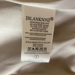 BLANK NYC leather cream motto asymetrical jacket thumbnail 6