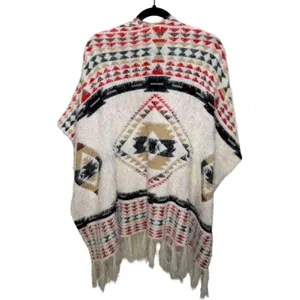 Free People Canyonland Fringe Aztec Kimono Sweater Wrap One Size Western Boho thumbnail 7