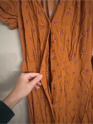 SESSUN Button Front Midi Dress Brown thumbnail 5