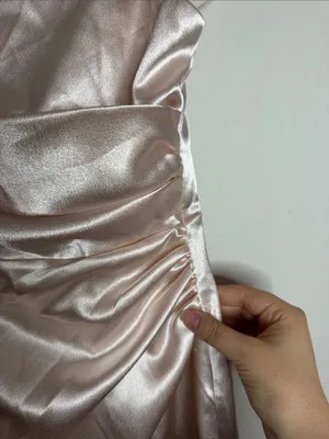 Birdy Grey Bridesmaid Catherine Shiny Strapped Maxi Dress in Champagne size S thumbnail 7