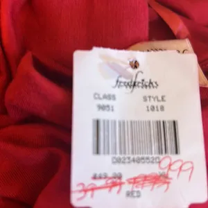 Frederick's of Hollywood Unique One Strap Blingy Red Going Out Shirt NWT thumbnail 5