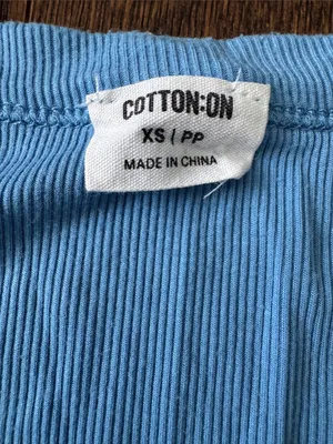Cotton On Short Sleeve Scoop neck Ribbed Tee - Sky Blue size XS thumbnail 3