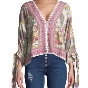 Free People Catch Me If You Can Bohemian Style‎ Top Size Xs thumbnail 3