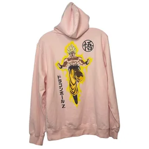 Dragon Ball Z Goku Pink Hoodie Super Saiyan‎ Anime Graphic Pullover Sz Small thumbnail 5