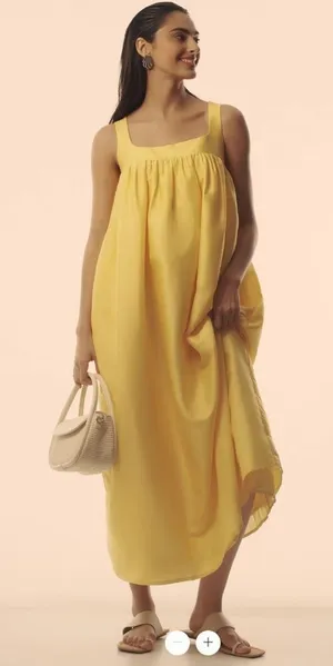 Anthropologie Pinnacle by Shruti Sancheti Square-Neck Babydoll Maxi Dress thumbnail 1