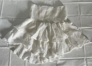 SheIn White Ruffled Skirt thumbnail 3