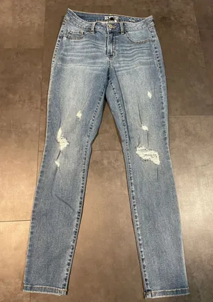 Rewash Distressed Denim Jeans Mid Rise Casual Streetwear‎ B-391 thumbnail 1