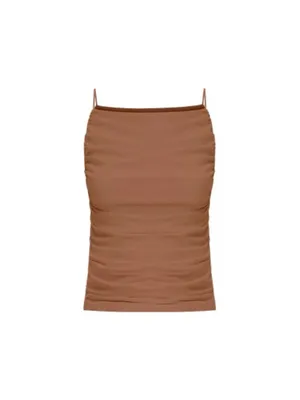 Loft Ruched Apron Neck Top‎ in Coconut Grove Size XL thumbnail 2