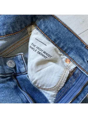 Anthropologie 7 For All Mankind Cotton High Waist Light Wash Ankle Skinny- 24 thumbnail 7