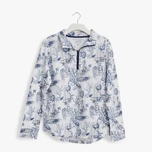 Vera Bradley‎ 3/4 zip shirt nautical blue white small thumbnail 3