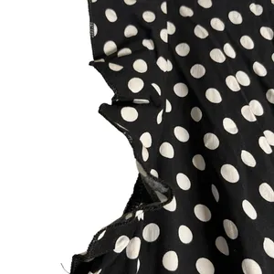 GRECERELLE Polka Dot High Low Faux Wrap Flowy High Low Maxi Dress Black White XL thumbnail 11