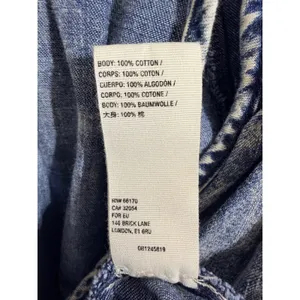 Free People Top Acid Wash Ruffle Bell Sleeve Boho Women's Med Blue Boho Cotton thumbnail 7