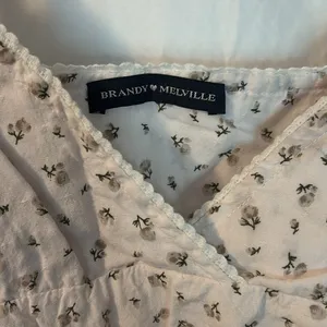 Brandy Melville Floral White Spaghetti Strap Top thumbnail 2