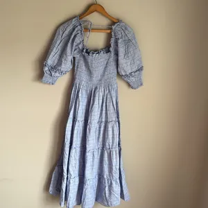 Hill House Nesli Dress in Diana blue check XS thumbnail 7