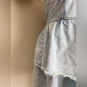 American Eagle Denim Jean Ruffled Layered Dress, Size Medium thumbnail 3