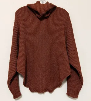 Free People Beach Turtleneck Sweater Womens‎ Small Brown Rust Beachy thumbnail 1