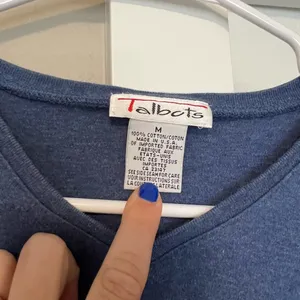 Talbots Blue Short Sleeve Tee Casual Cotton Blend thumbnail 2