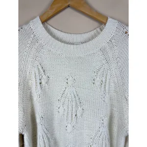 GAP Women’s Chunky Cable Pointelle Popcorn Knit Crewneck Sweater Size S Tall thumbnail 6
