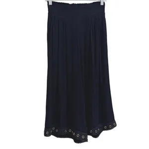 MISA Los Angeles KOVA Cropped Pants‎ XS Black Rayon Wide Leg Grommet Hem* thumbnail 4