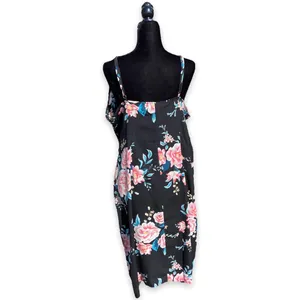 Forever 21 Womens‎ Dress Size 1X Spaghetti Strap Black Floral Wrap Style thumbnail 4