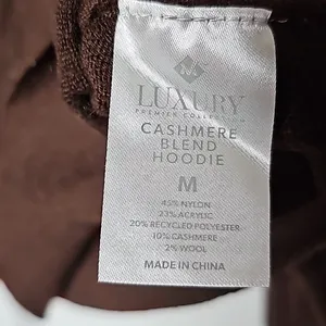 Cashmere Blend brown super soft pull over hooded hoodie sz Medium thumbnail 5