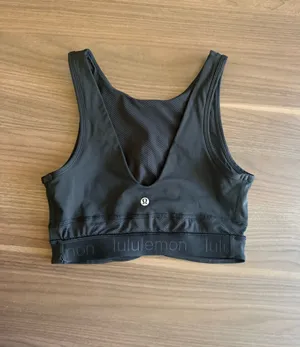 lululemon athletica Black Mesh-Back Sports Bra with Branded Underband thumbnail 3
