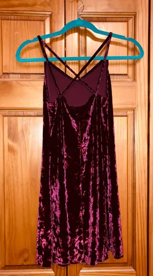 Velvet Red Cami Party Dress thumbnail 3