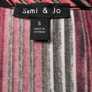 Sami & Jo Womens Size Small Dress Abstract Vertical Stripe Knee Length‎ Stretch thumbnail 4