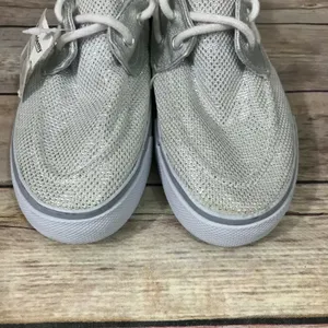 Austin Trading Co Womens Shoes Size‎ 5 Silver Top Siders Boat Sparkly NEW thumbnail 3