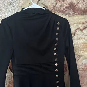 Commense Stand Collar Cinched Short Dress size small Black thumbnail 5
