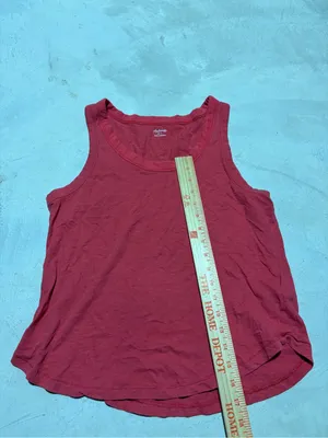 Madewell Women’s Red Tank Top - Casual Scoop Neck cotton large thumbnail 6