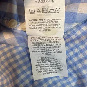J.Crew Boy Shirt 8‎ Blue White Mixed Gingham Check Button Down Cotton Preppy thumbnail 8